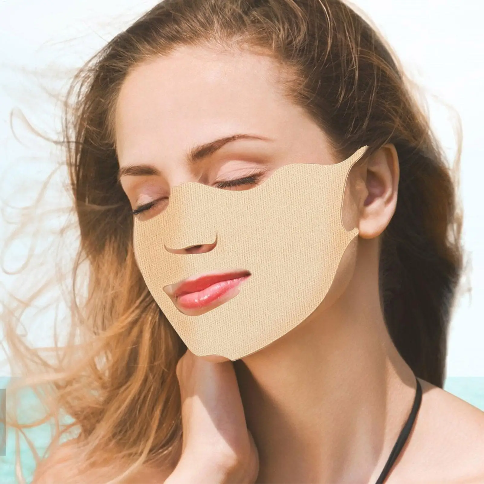 Beach Bath Sun Face Mask Golf Sunscreen Patch Outdoor UV Care Mask Hydrating Gel  for Outdoor Activities Sunblock Gel Patches