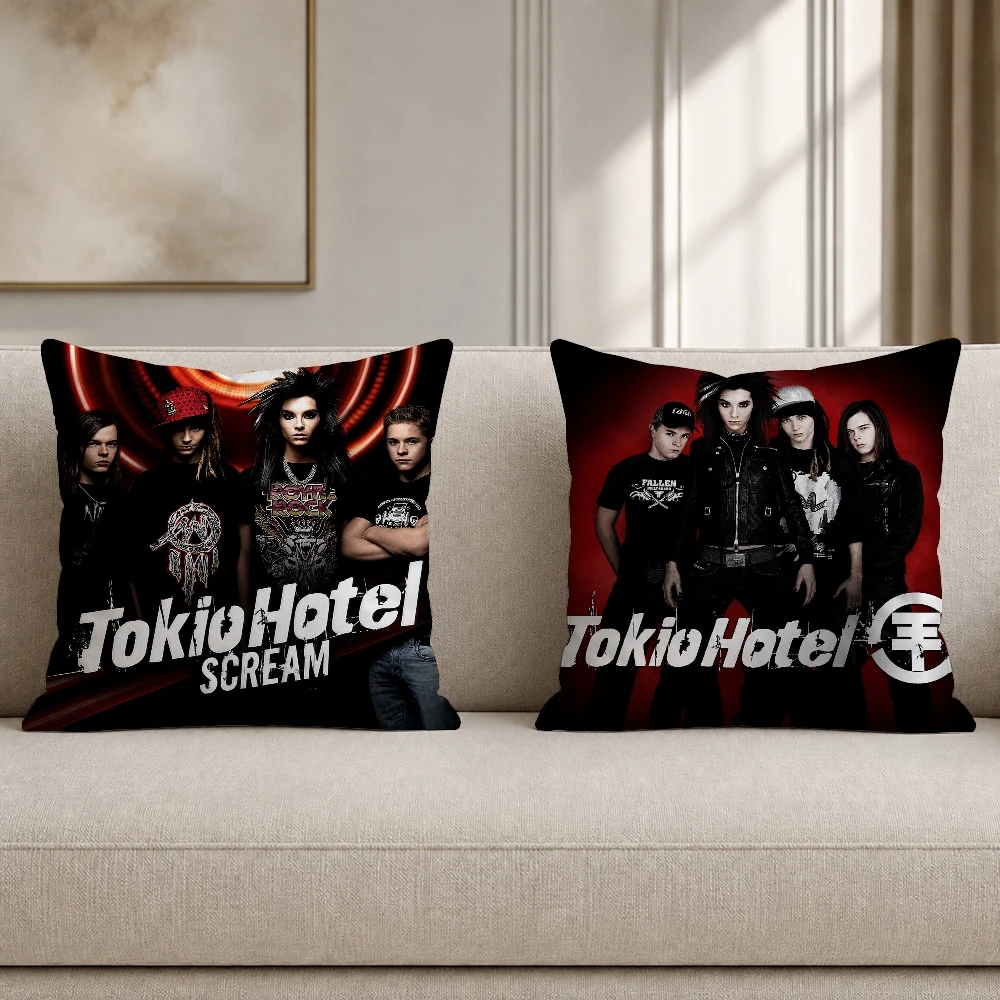 T-Tokio Rock Band Hotel Pillow Case Plush Pillow Cases Home Decoration Pillow Cover for Sofa Bed Chair Living Room