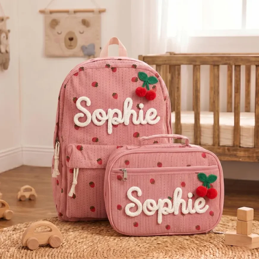 Personalized Kids Backpack Set, Custom Name School Bag, Lunch Bag Matching Set, Back to School Gift, Preschool Rucksack