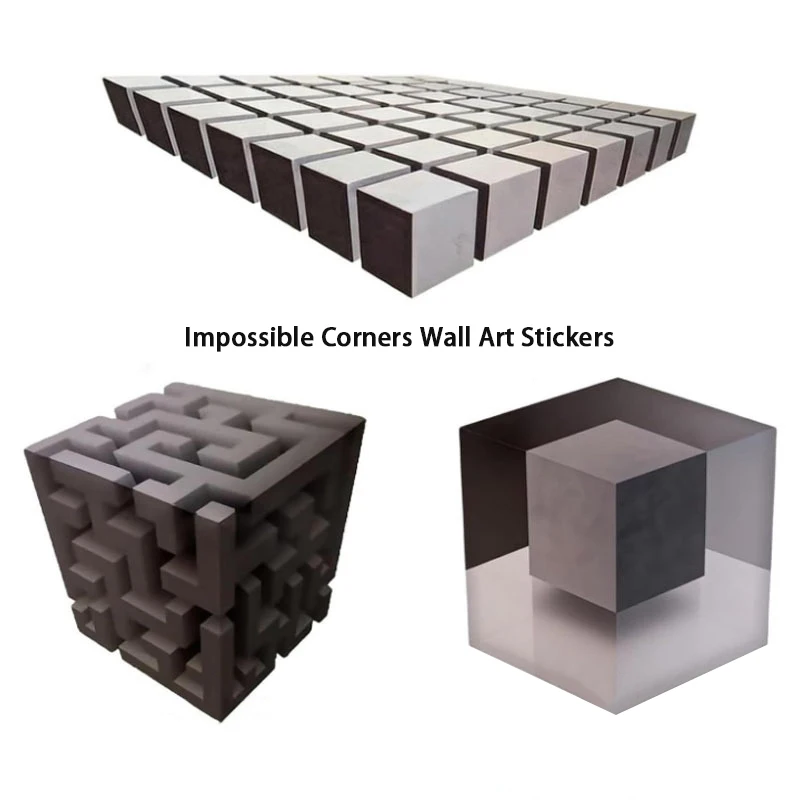 3D Personalized Wall Corner Stickers Irregular Illusion Trendy Wall Art Home Interior Wall Decal Decor