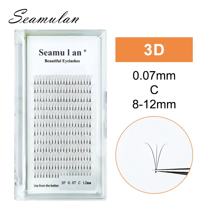 SEAMULAN 120 Fans Premade Volume Fans Short Stem Russian Eyelash Extensions Wide Fans 3D 4D 5D Faux Mink Lashes Wholesale