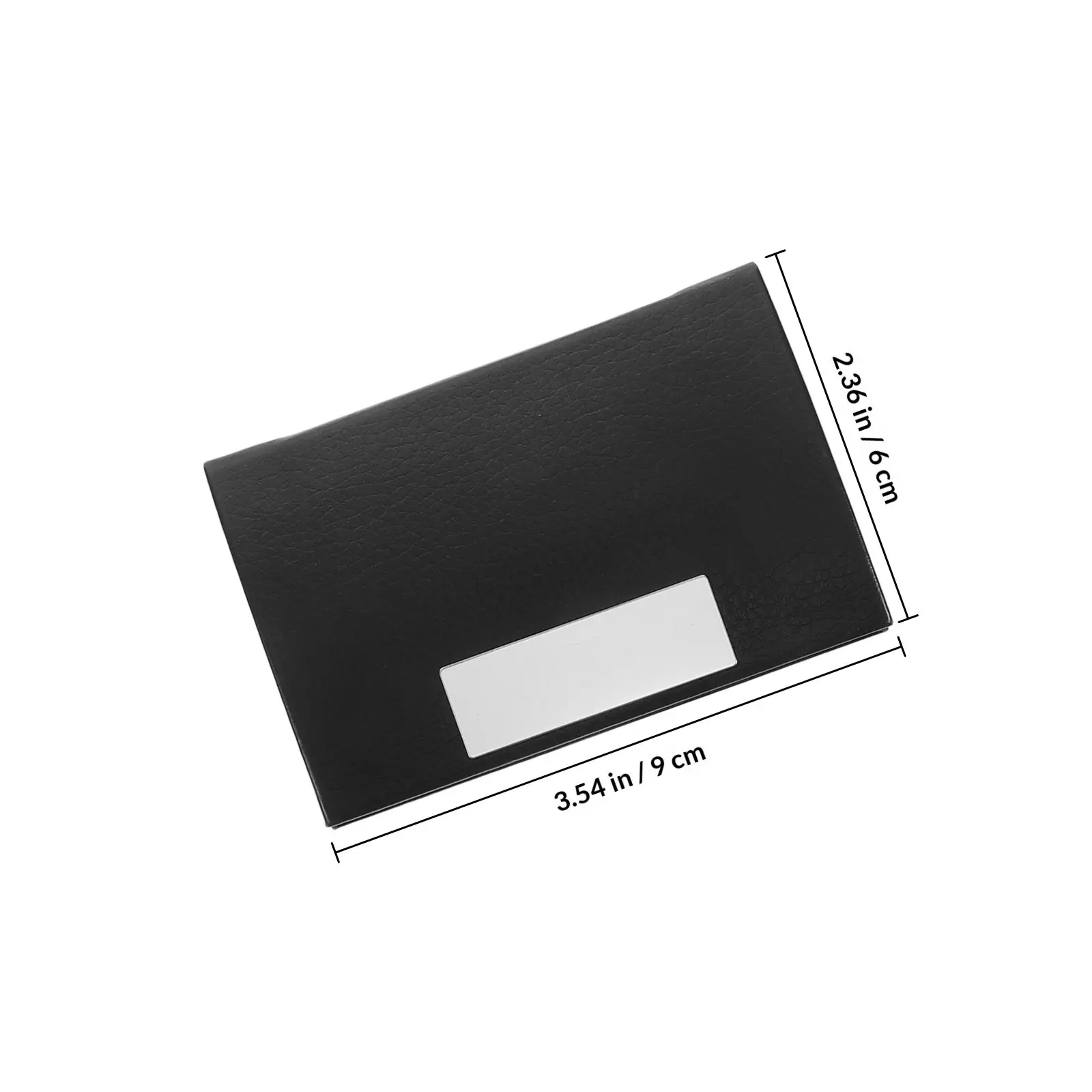 PU Business Card Holder Metal Curved Flap Large Capacity Stylish Organizer Business Card Case Office Present for Men Women