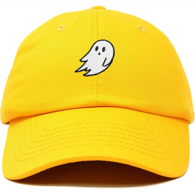 

Men's and Women's Sports and Leisure New Fashionable Classic Ghost Embroidered Baseball Hat Adjustable Yellow