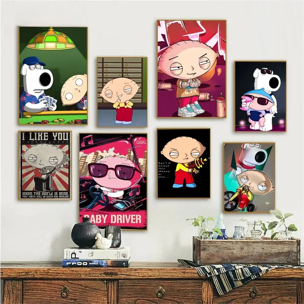 1pc Classic Anime Family Guy Poster Paper Print Home Bedroom Entrance Bar Cafe Art Painting Decoration