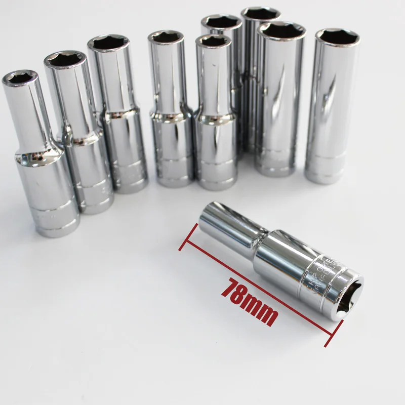 Extra Deep 78mm Long 1/2 Drive 6 Point Impact Socket 8mm 9mm 10mm 11mm 12mm 13mm 14mm 15mm 16mm 17mm 18mm 19mm 20mm 21mm 22mm