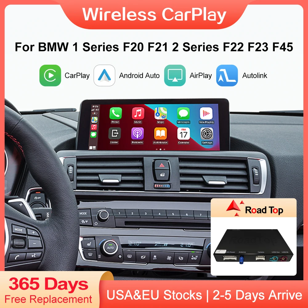 Wireless CarPlay Decoder for BMW 1 2 Series F20 F21 F22 F23 F45 2011-2020 NBT ,with MirrorLink Car Play Rear Camera USB BT