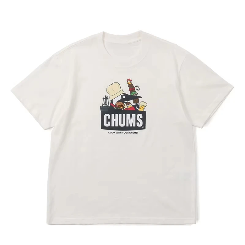 

2025 New CHUMS Sports Fashion Brand Outdoor Leisure Fashion High Quality Men's Pure Cotton Breathable Round Neck T-shirt