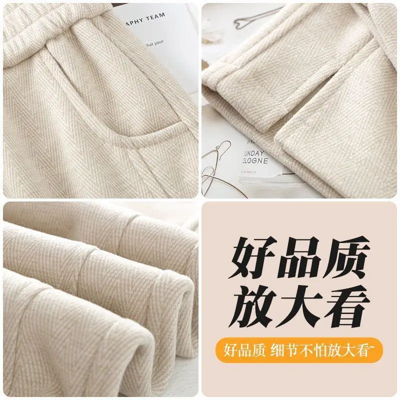 Frühling Herbst Damen Slim Fit Weite Hosen Mädchen Hochgeschnittene Freizeithosen Studenten Sport Gerade Hosen Schlankmachende Sporthosen Damen – Detail 7