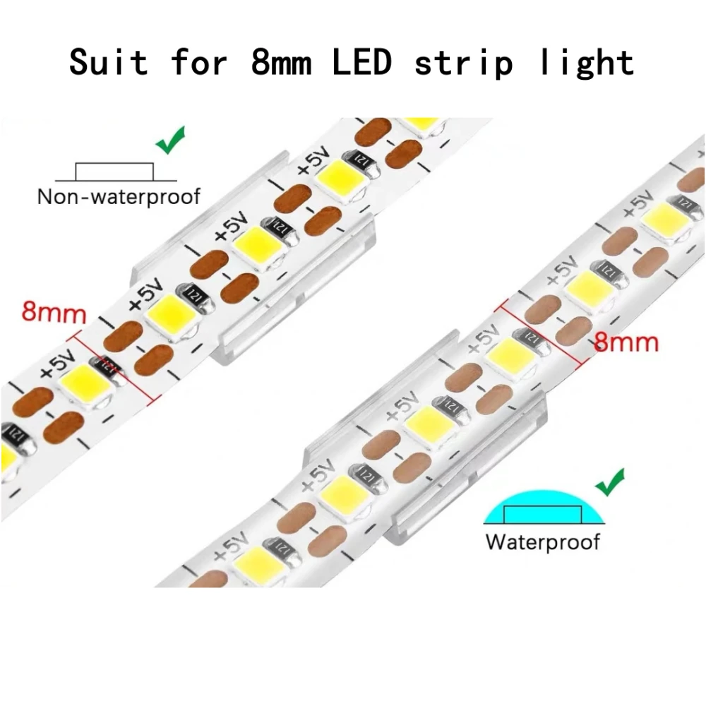 LED-Lichtleiste, feste Schnalle, Steckverbinder, 8/10/12 mm, bloße Platine, Tropfkleber, für SMD/COB-Lichtleiste, versteckte Einloch-Schraubenbefestigung