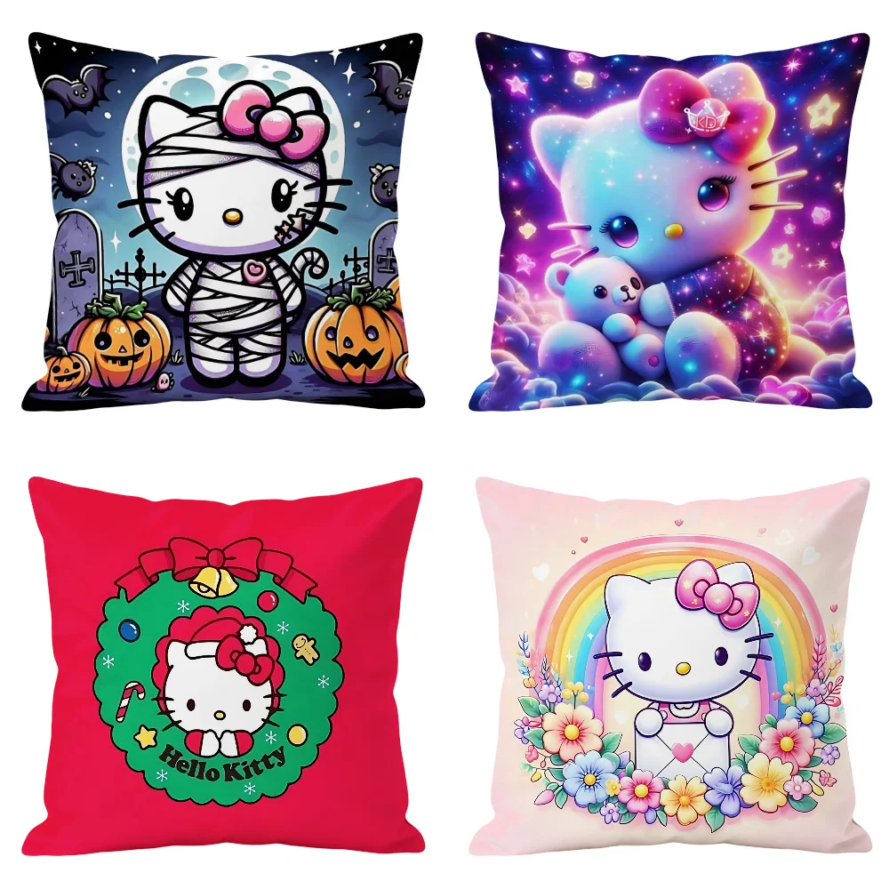 Hello kitty Double Sided Print Decorative Pillowcase Cushion Cover 30x30cm for Sofa Bedroom Kawaii Room Decor Home Decor Items