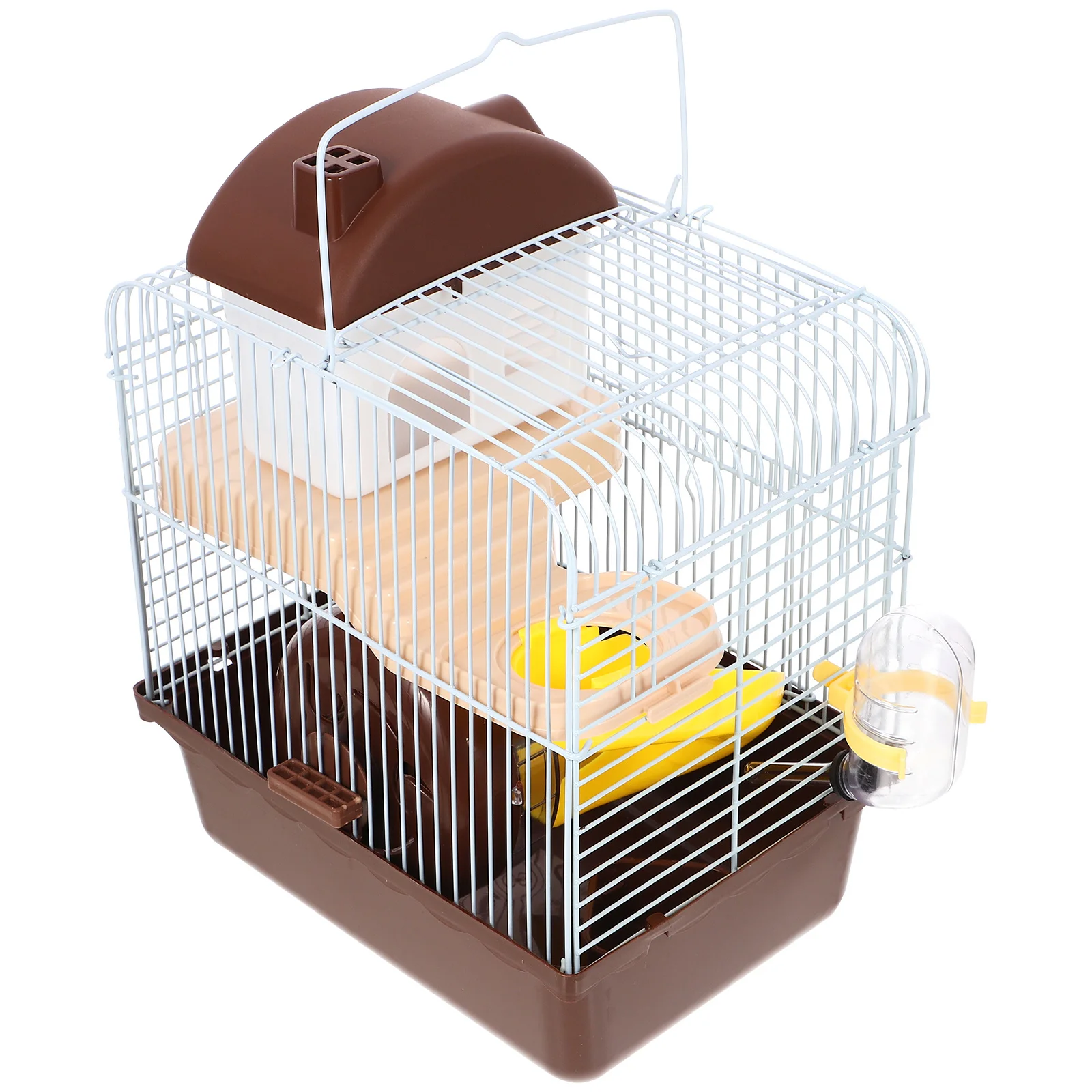 

1pc Pet Cage For Hamster Chinchilla Double Layer Acrylic Villa Cage With Running Wheel Leakproof Water Jug Small Pet House