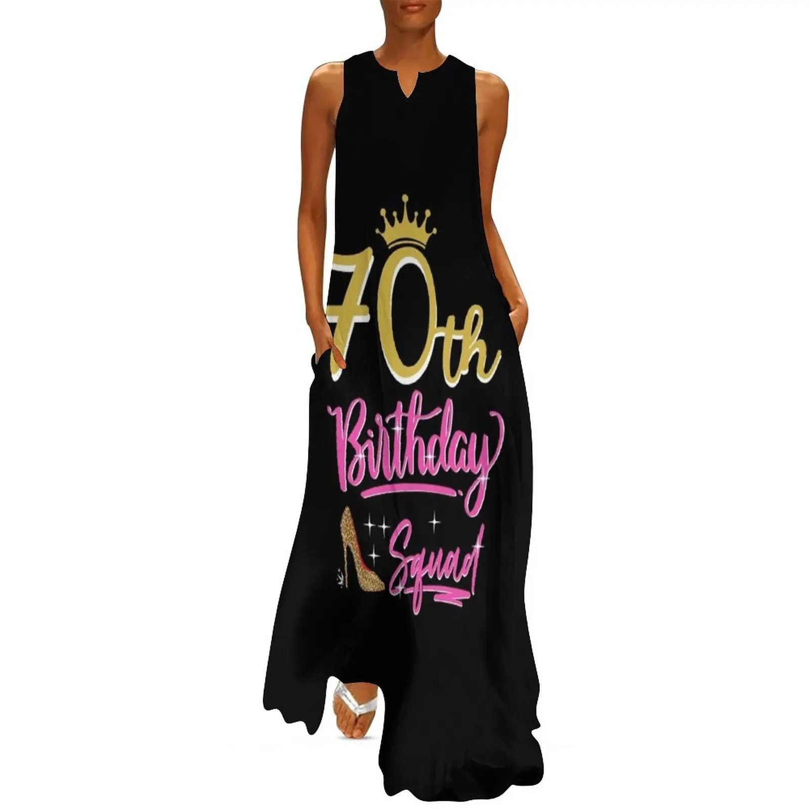 

70th Birthday Squad 70 Years old gift Long Dress elegant women's dresses sale long sleeve dresses Dress