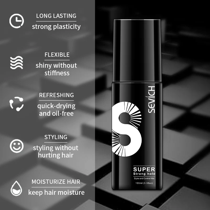 Sevich Hair Fixing Spray 100ml Men\'s Salon Styling Water Professional Hair Fiber Hold Spray Beauty And Hair Products