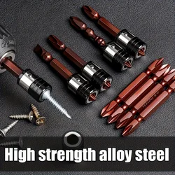 10pcs Magnetic Screwdriver Drill Bit Set, S2 Alloy Steel Anti Slip Long Drill Bit, Fine Tooth Design Circular Drill Bit