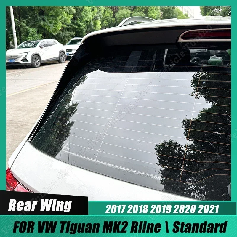 For VW Tiguan MK2 Rline \\ Standard 2017-2021 2Pcs Rear Window Side Spoiler Canard Wing Cover Body Kit Tuning Car Accessories