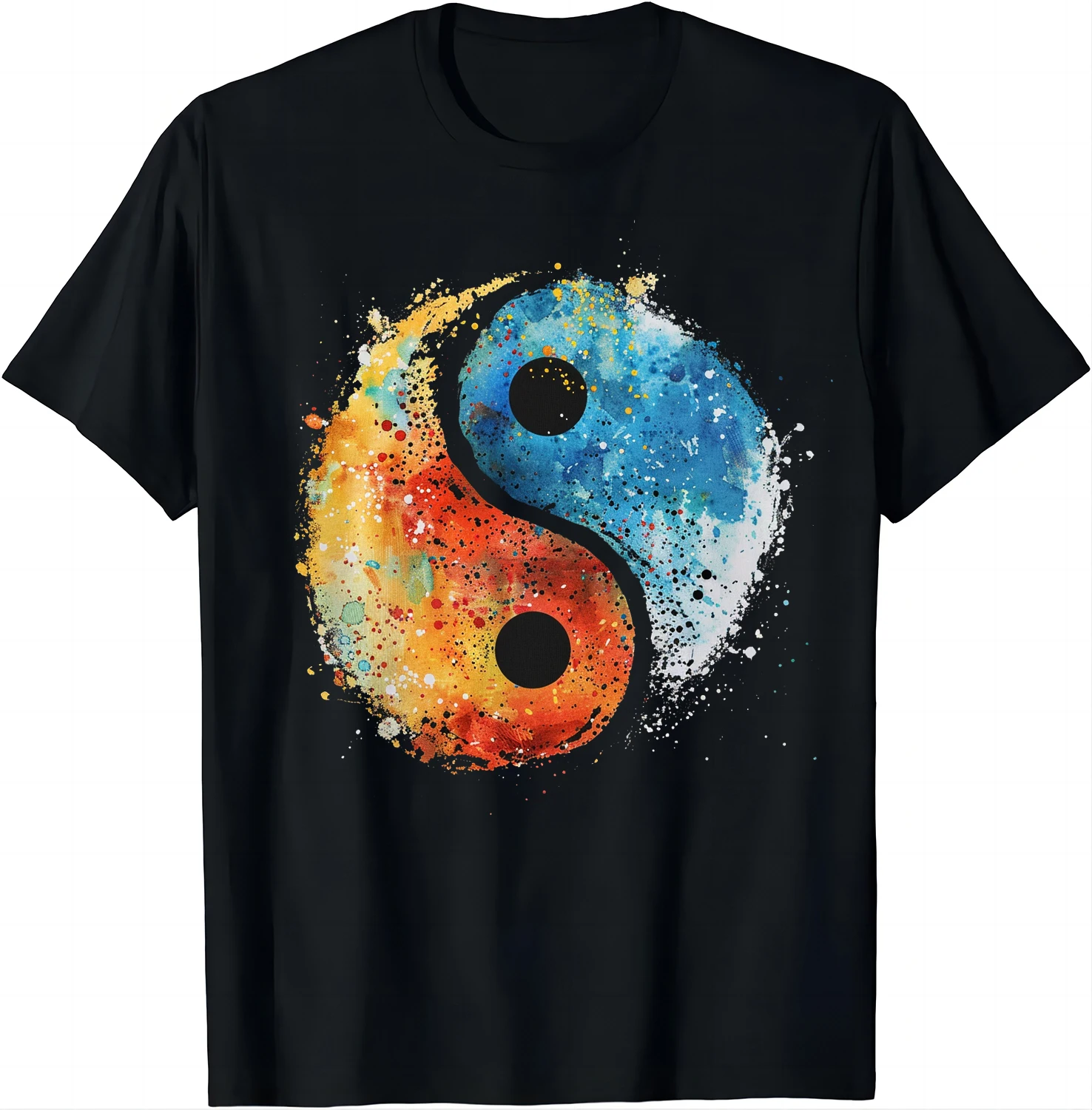 Ying Yang Whispy Feng Shui Taijitu Yin Yang T-Shirt Chinese Traditional Cultural Characteristics Clothes Men Clothing Streetwear