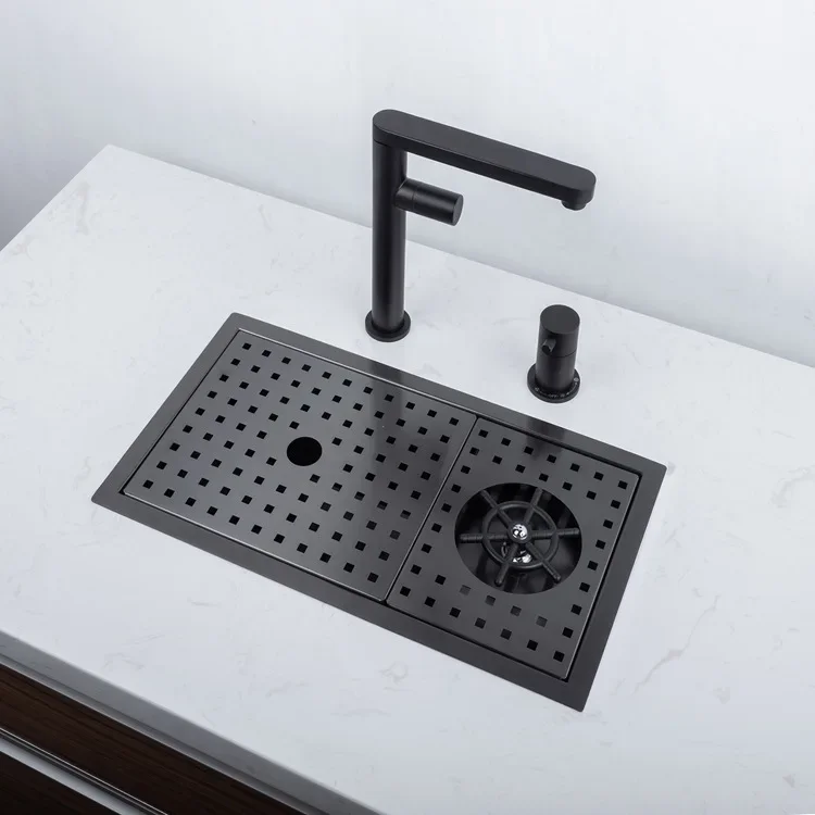 Open kitchen rice stainless steel sink single sink vegetable basin with cup washer