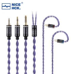 NiceHCK SpaceAuAg złoty stop srebra + importowany stop miedzi HIFI wymień kabel 3.5/2.5/4.4mm MMCX/2Pin dla MK4 SUPERIOR Rinko F1