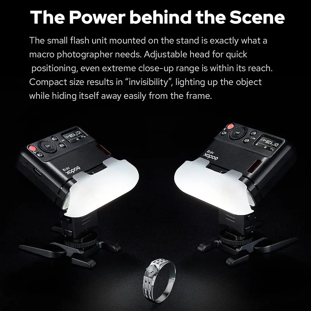 Godox MF12 MF12-K2 Macro Flash 2 ชุด Mini Speedlite ในตัว Godox X ระบบ TTL แฟลช + ตัวกรองสีสําหรับ Macro Shots