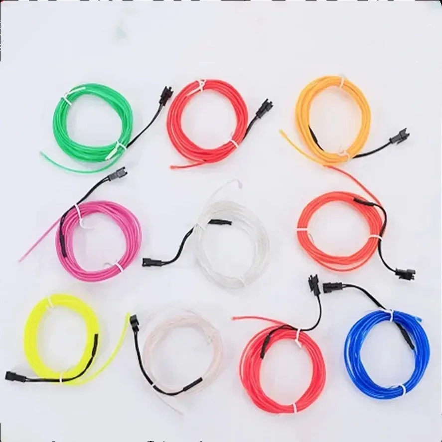 1M/2M/3M/4M/5M LED Decorative Light EL Wiring Neon Strip Car Interior Flexible Neon For Auto DIY Party Multicolor LED Atmosphere