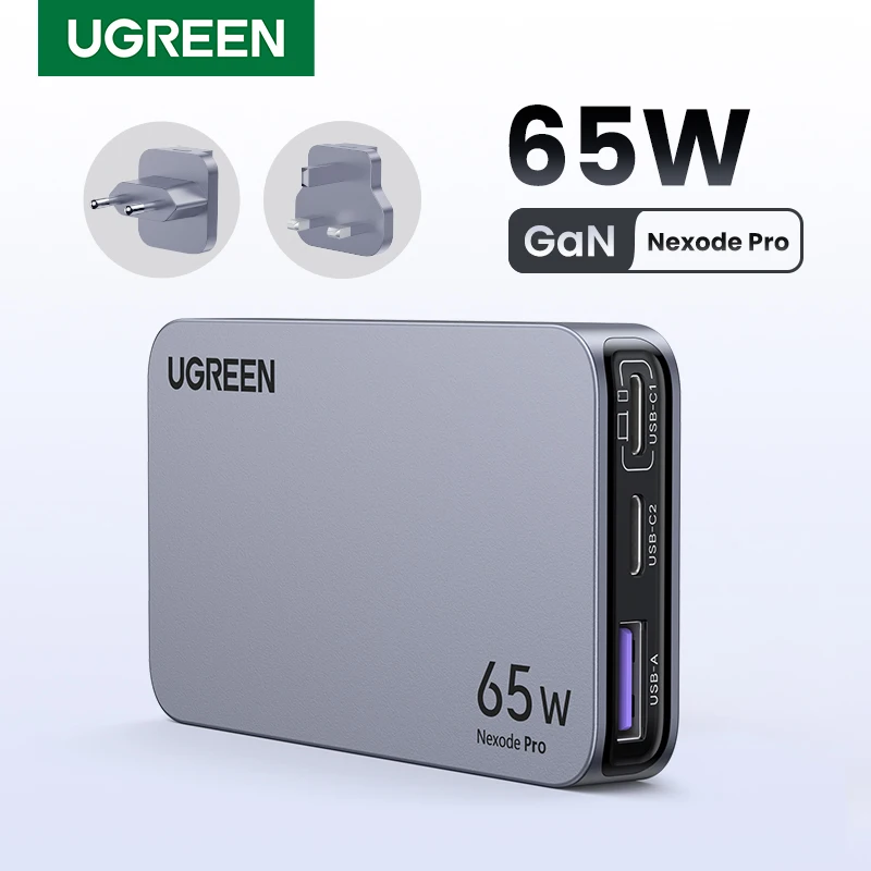 Ugreen 65w מטען מהיר 4.0 מטען USB 3.0 USB עבור iPhone 16 15 14 פרו pd 3.0 מטען מהיר עבור מחשב נייד מקבוק מחשב נייד