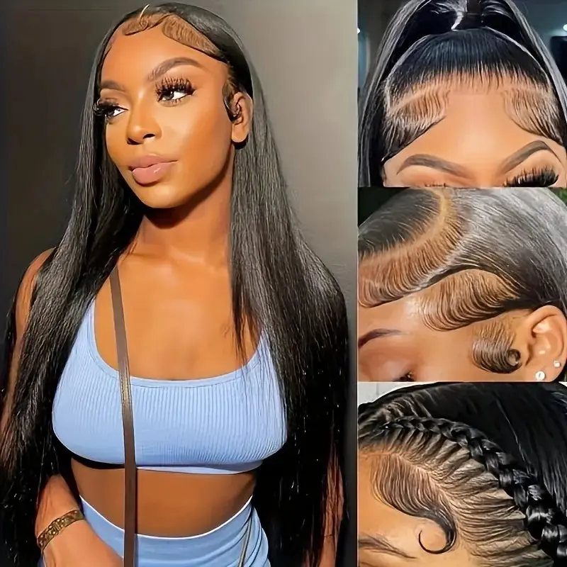 Rosabeauty 13x6 Straight Lace Front Wig Human Hair 40 Inch 13X4 Frontal 5X5 Glueless Ready to Wear Wigs 250% For Women