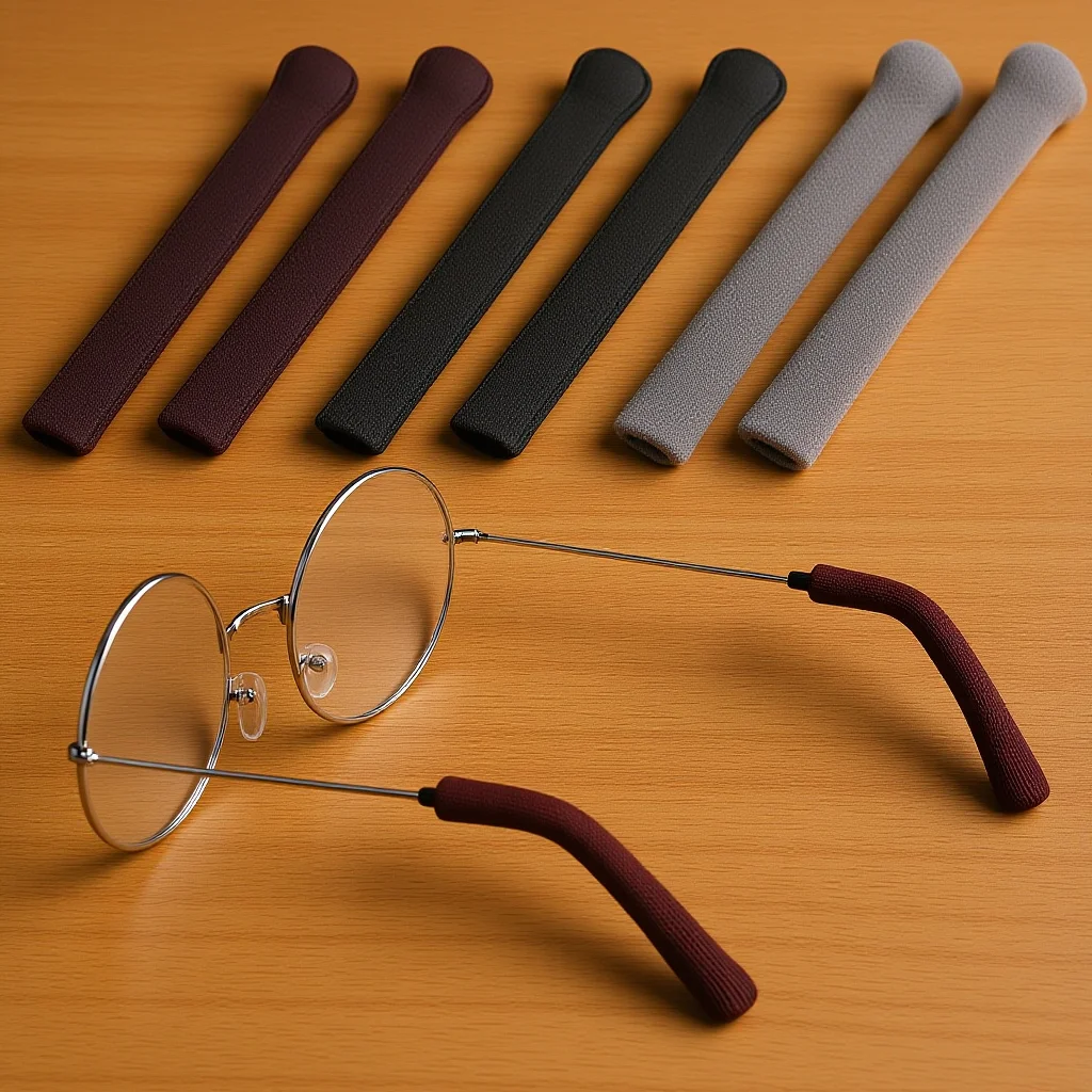 

3Pairs Glasses Ear Cushion Knitting Sleeves Soft Comfortable Non Slip Protective Ear Pads for Eyeglass Arms Colorful Accessories