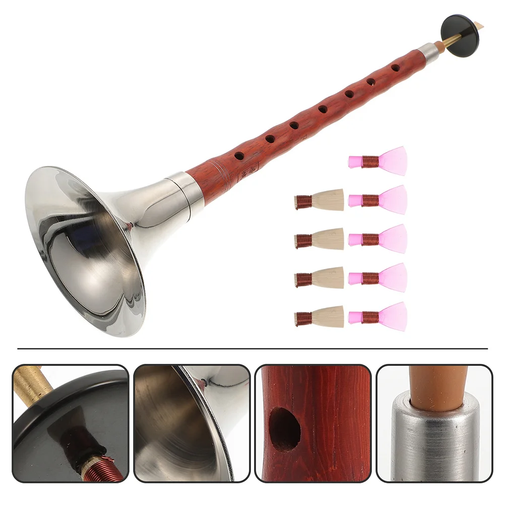 

1 set D Key Red Sandalwood Suona Ethnic Wind Instrument Lightweight Professional Chinese Traditional Musical Instrument For
