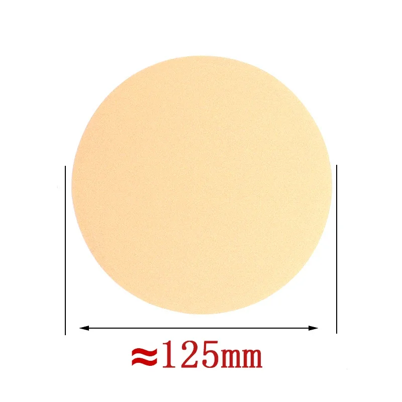 Discos de lixa de areia flocados amarelos, 5 polegadas (125mm), 60-800 grãos, papel de areia redondo autoadesivo para polimento de ferramentas abrasivas