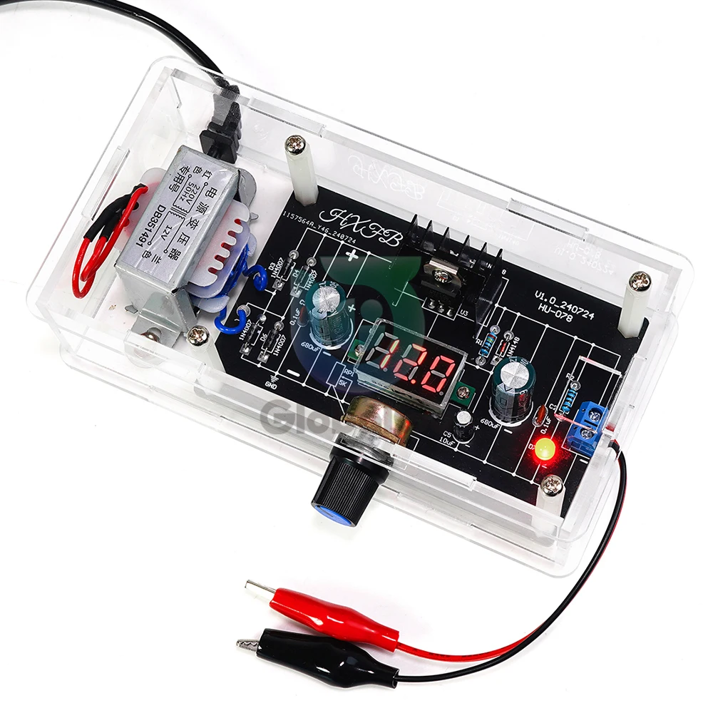 LM317 Adjustable DC Regulated Power Supply DIY Kit 110V 220V to 1.25V-12.5V Step-down Power Supply Module for Learning Soldering