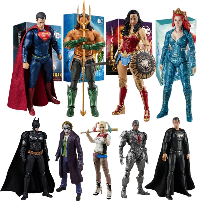 DC Originals Justice League Figure Superman Batman Wonder Woman Aquaman Mera Anime Figures Collectble Models Toys Gift