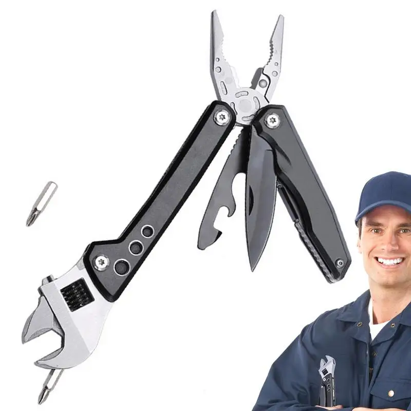 Wide Jaw Opening Multipurpose Use Wrench Pequeno Compacto Ajustável Chave para Camping Outdoor