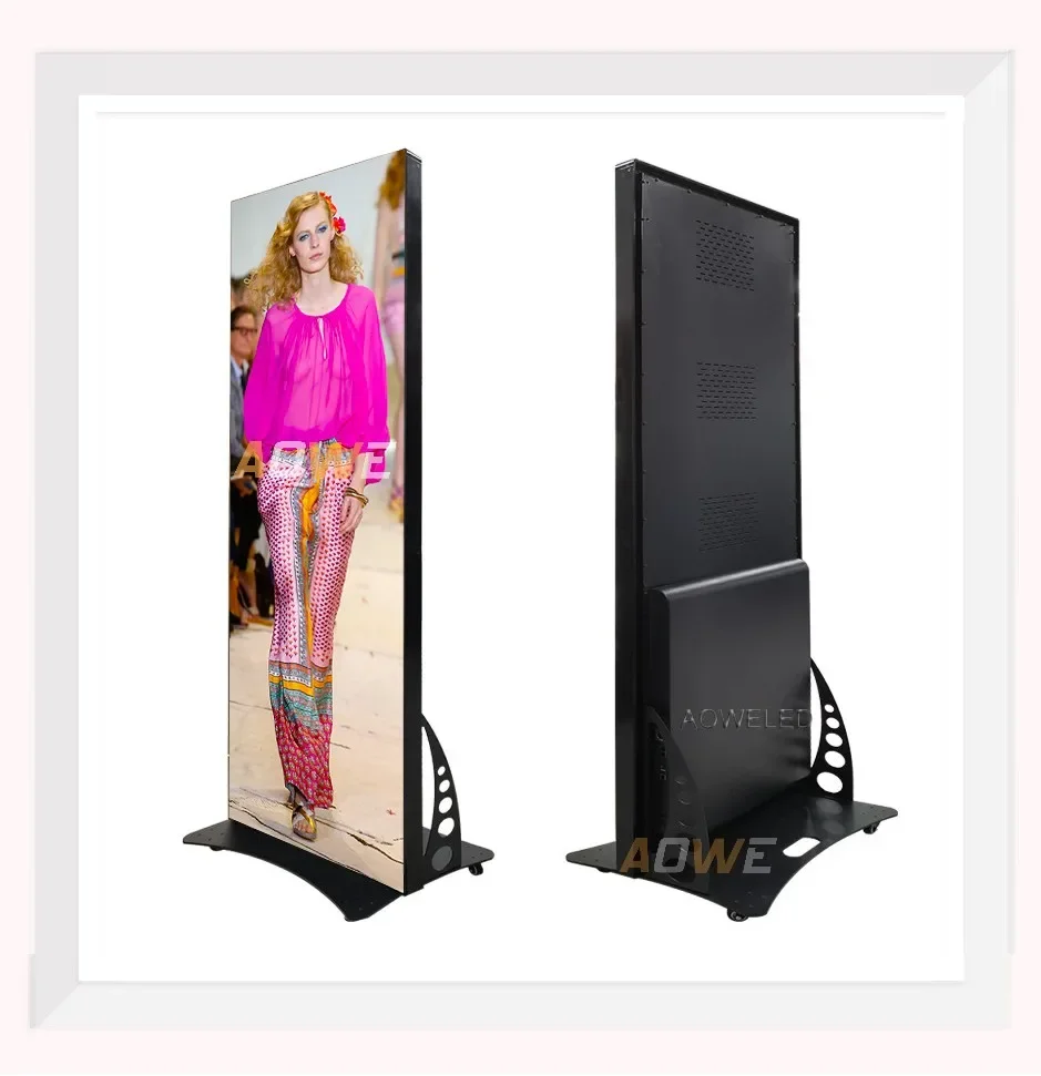 

Indoor P1.8 P2 P2.5 P3 Floor Standing Full Color Poster LED Display Digital Signage LED Video Wall