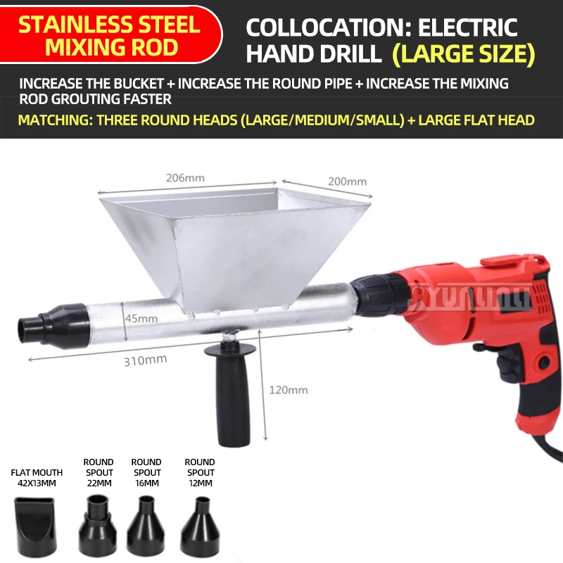 

Пистолет для затирки цементного раствора Пистолет для затирки Электрический пистолет для цемента Пистолет для затирки дверей и окон Автоматическая машина для затирки затирки с головками