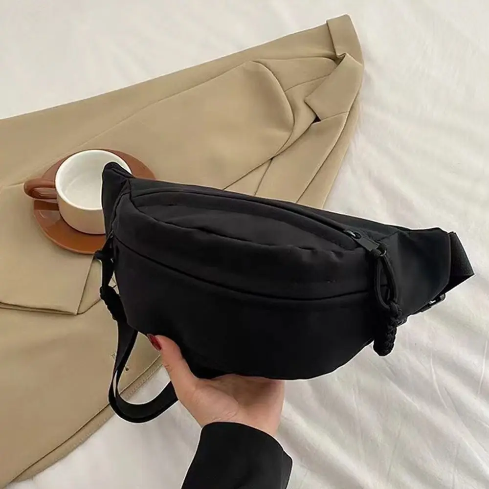 

Fanny Packs Solid Color Chest Bag Half Moon Bag Korean Style Crossbody Waist Pack Crossbody Bag Large Capcity Banana Bag Outdoor