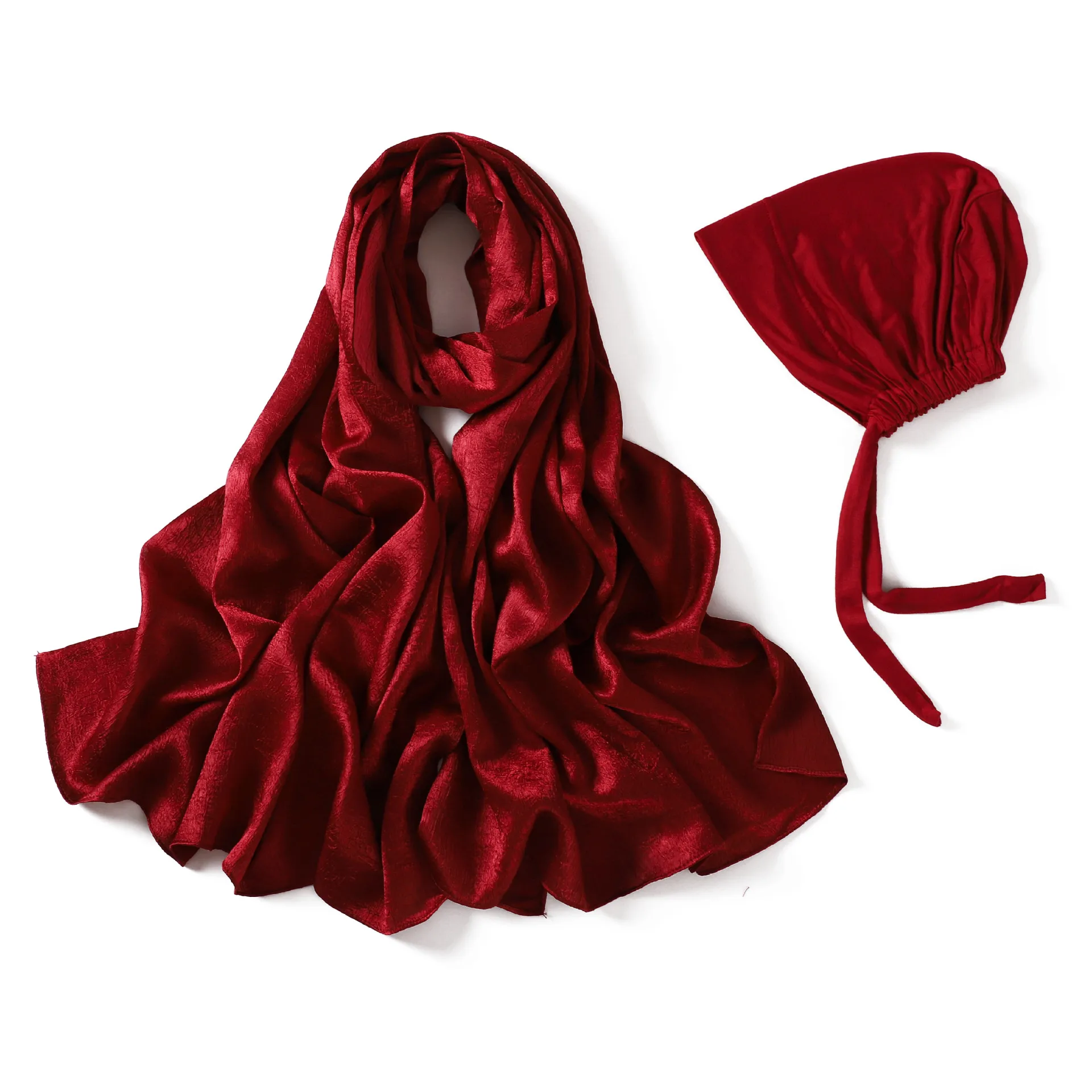 

2 шт., мусульманский хиджаб, внутренняя шапка, женский нижний шарф, атласный шарф, шали, шапка, банданы, повязка на голову, Bufanda, платок, Turbante Mujer