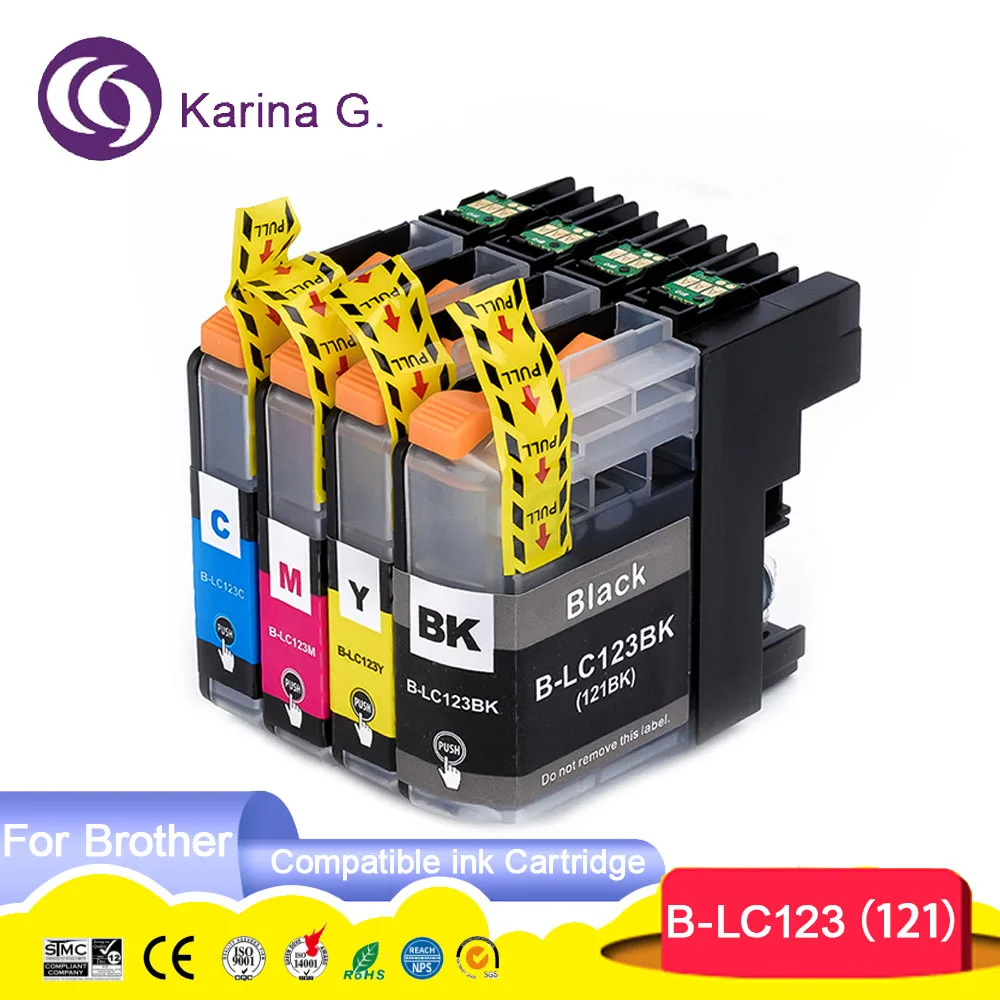 Imagem -02 - para Cartucho de Tinta Irmão Lc123 Lc121 Terno para Dcp-j4110dw J132w J152w J552dw J752dw J172w Mfc-j4410dw J4510dw J870dw J245 16x