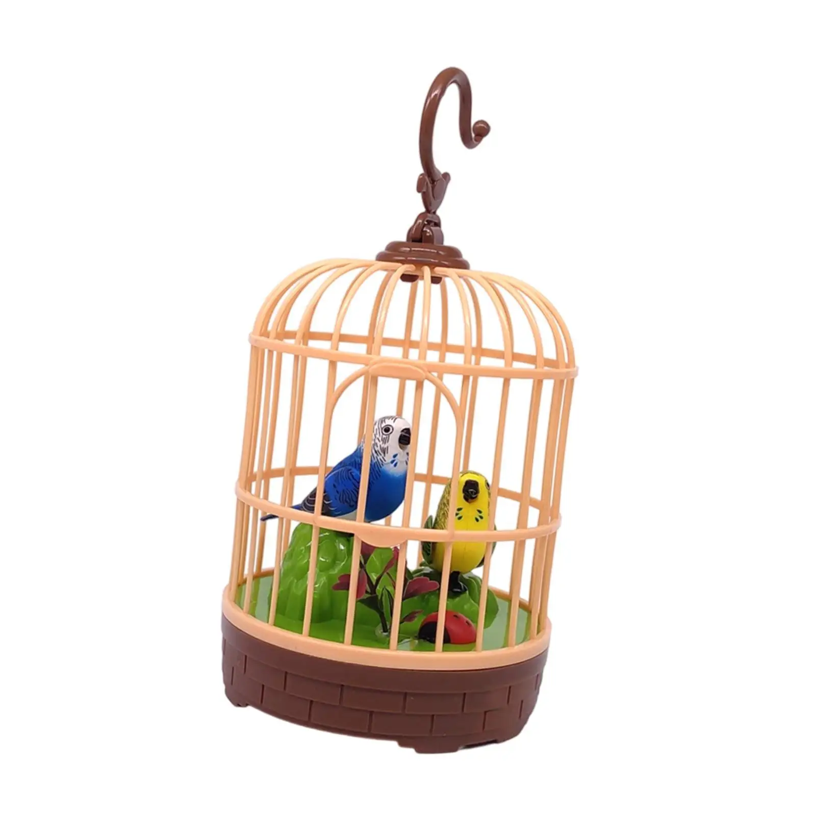 Birds Birdcage Toy Voice Activated Desk & Room Accent Accessory Home Decoration Kids Birthday Gift Realistic Parrot Birds Toy