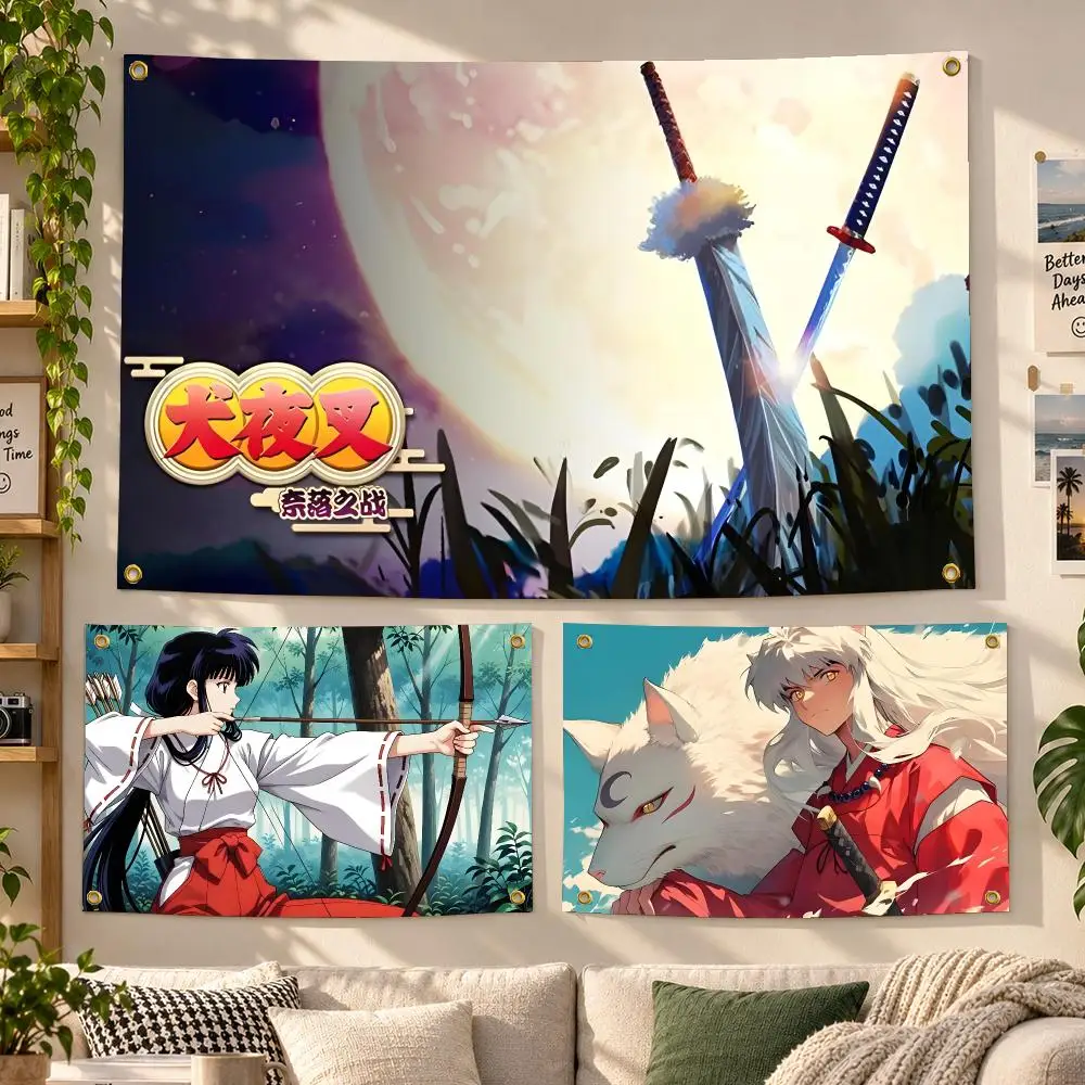 Anime Inuyasha Fantasy Flags Personalized Banner Flag Room Dorm Camping Picnic Garage Bar Outdoor Wall Decor