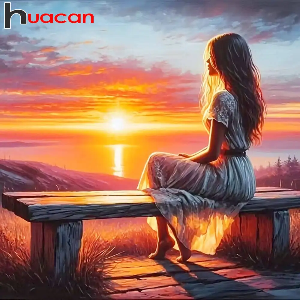 

Huacan 2021, новая коллекция, алмазные картины, дельфин, небо, алмазная вышивка, морской закат, мозаика, художественные украшения, картины
