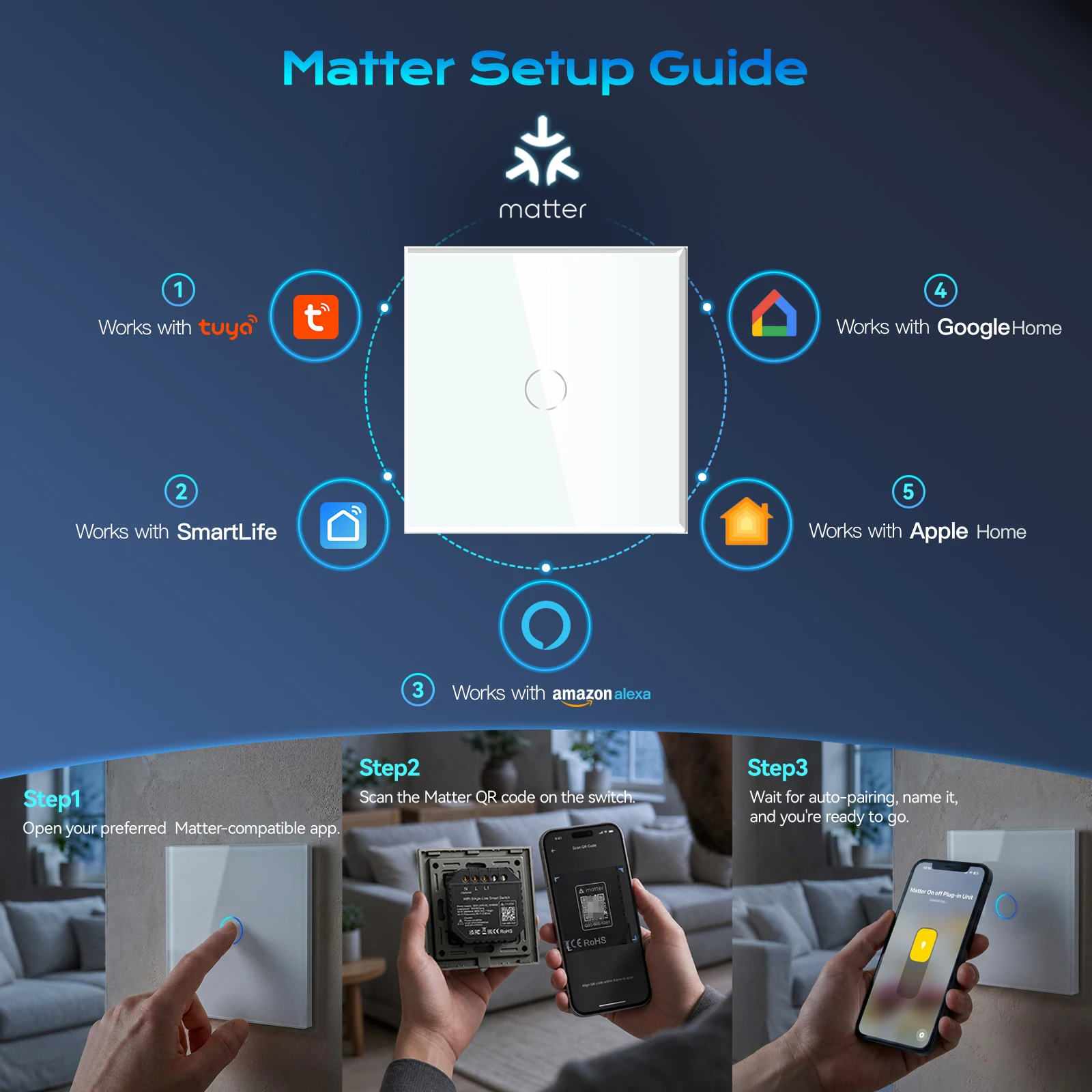 BSEED WiFi Matter Touch Schake - Smart Home Yandex recensie en prijs