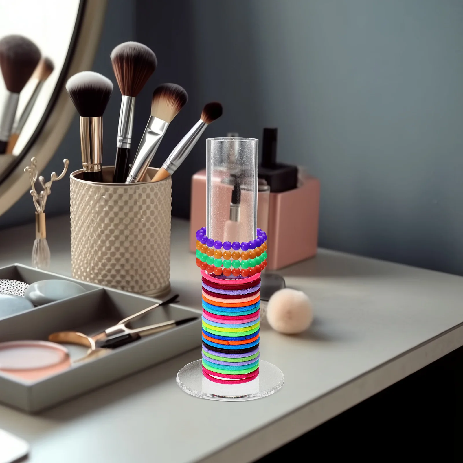 

Clear Acrylic Scrunchie Holder Durable Hair Tie Organizer Tower Jewelry Display Rack Scrunchy Display Stand Hair