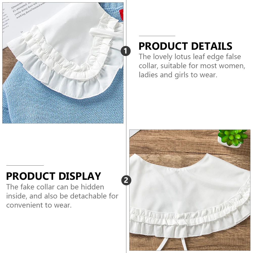 False Collar Women Clothes Accessory Half Shirt Detachable Blouse Ruffles Sweater Fake Blouses Decor