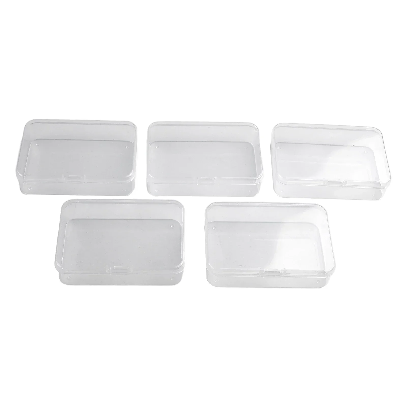 5PCS Plastic Storage Box Jewelry Packaging Component Receiving Box ID Card Crafts Home Storing Box Rectangular Transparent