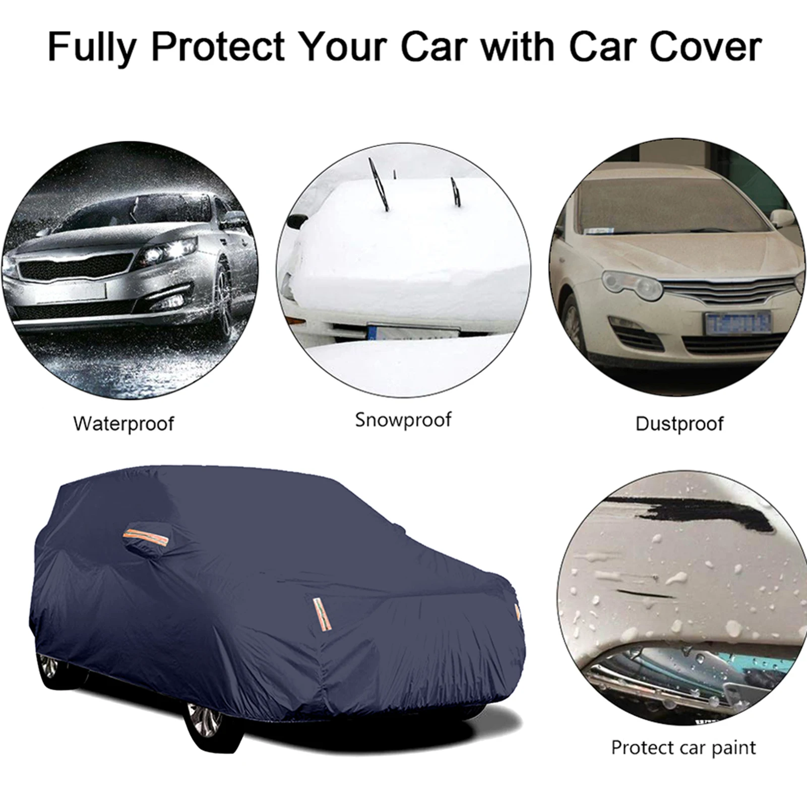 

Sunscreen Protection Dustproof&Waterproof Car Cover Full Sedan Covers with Reflective Strip UV Scratch-Resistant UniversalCar