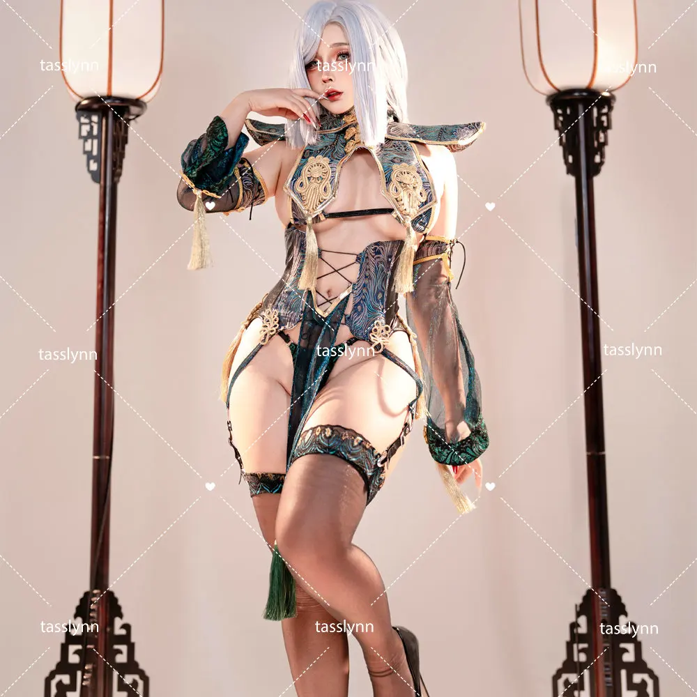 

Game Genshin Impact Cosplay Costumes Halloween Party Shenhe Cheongsam Dress Shenhe Cosplay Girls Party Shenhe Lunar