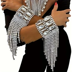 1pcExquisite Sparkling Tassel Rhinestone Bracelet Jewelry Fashion Luxury Wedding Party Crystal Bracelet Body Wearing Accessories