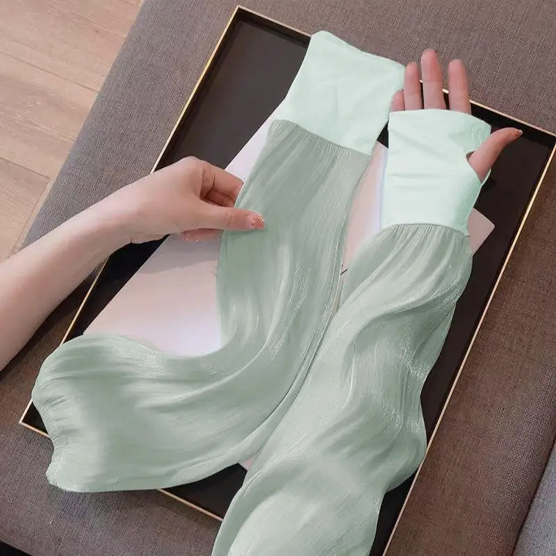 

Summer New Ice Silk Sleeves Loose Sunscreen Driving Sleeve Long Length UV Protection Arm Arm Glove Sleeves Super Soft Breathable