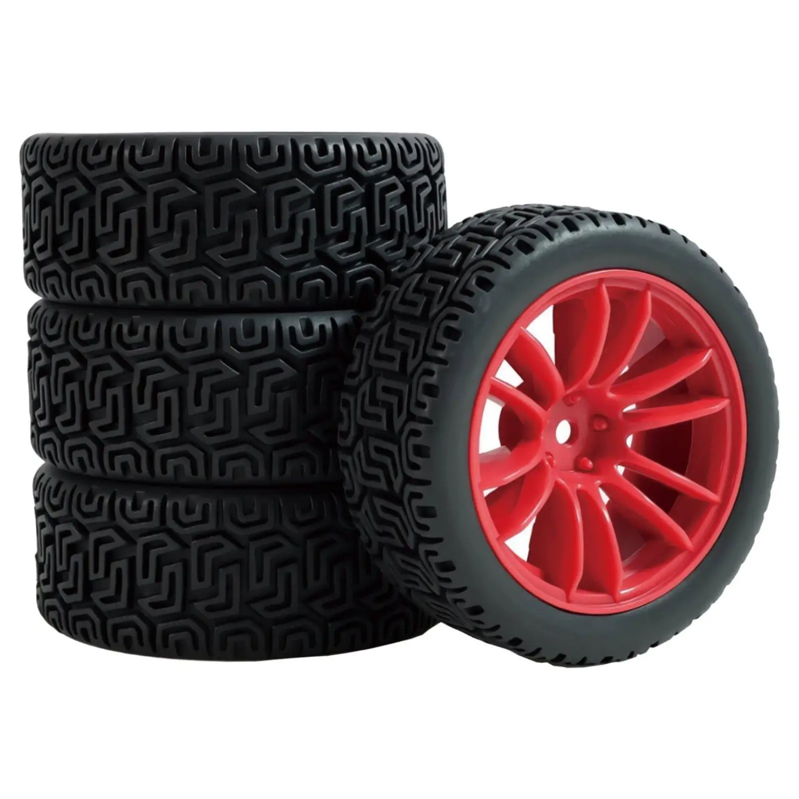Off Road Vehicle Tire 1/10 RC Rally Wheel Hex Hub Realistic Look for Sport Car Drift and Slide