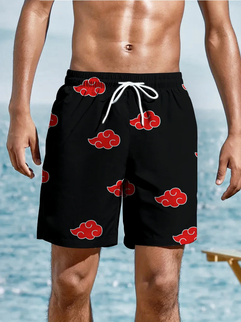 Red Clouds 3d Digital Printing Shorts Street Hip Hop Punk Fashion Casual Men's Shorts Summer Loose Large Size Beach Shorts